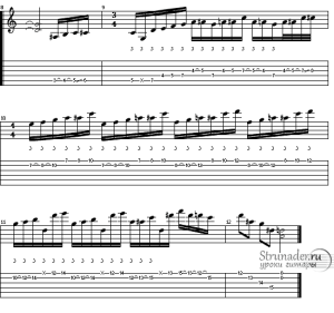 Van Halen «Spanish Fly» — ноты для гитары. Часть 3